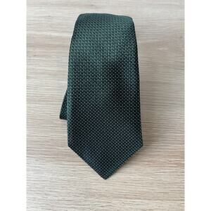 Westbury London Hand Tailored Green with White Textured Designer 100% Silk Tie